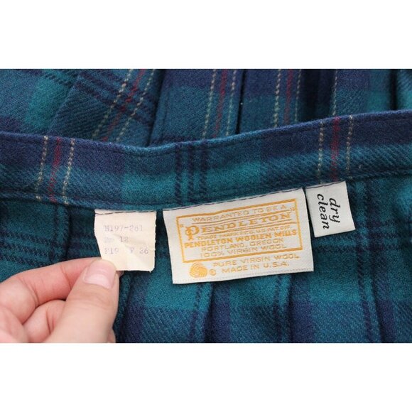 Vintage Pendleton Wool Pleated Skirt Size 12 Multicolor Plaid Preppy Academia - Picture 9 of 10